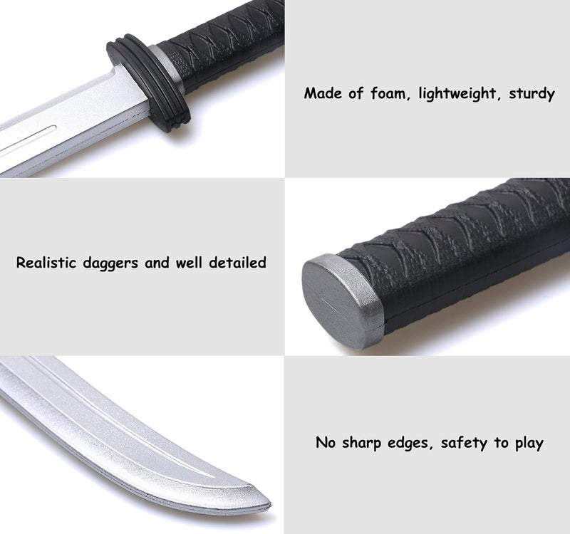 DAYSTART 12.5" PU Foam Training Daggers for Martial Arts Practice, Realistic Fake Foam Swords with Plastic Core for Costume Party Props, 2 Pack - Image 4
